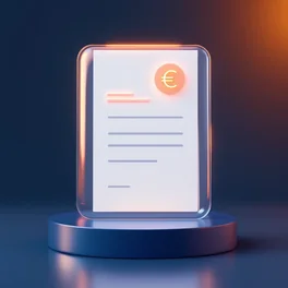Illustration 3D : facture électronique sur socle